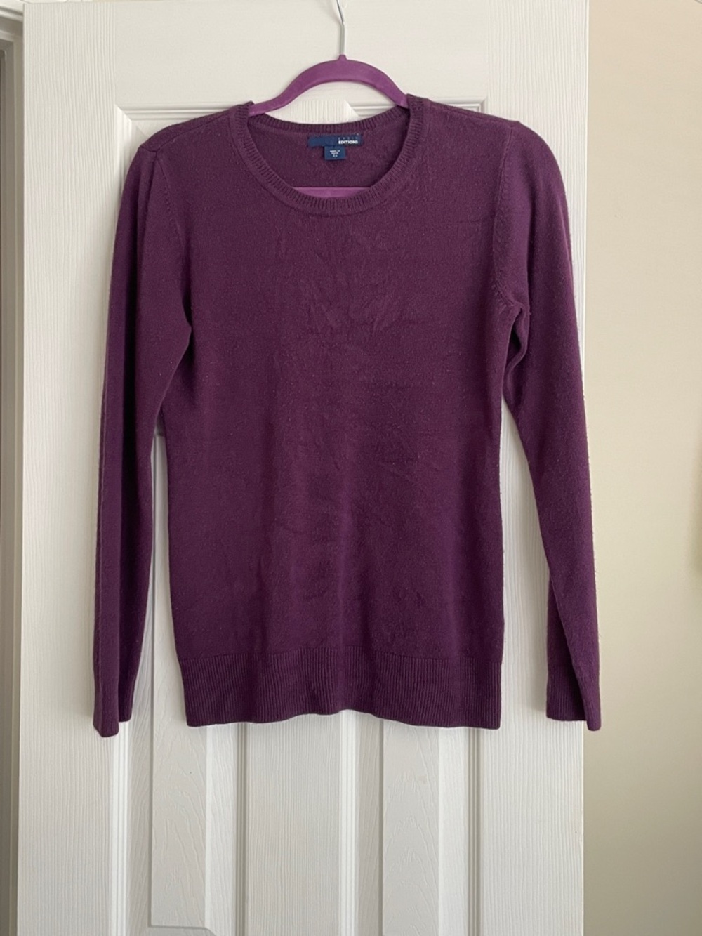 Basic Editions Women's Scoop Neck Sweater - Plum